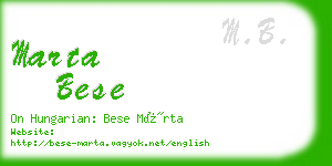 marta bese business card